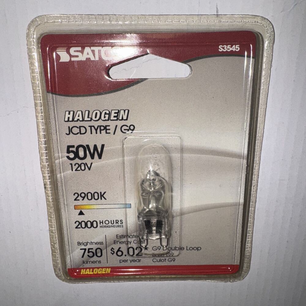 Satco S3545 1/Card 120V 50-Watt T4 G9 Base Light Bulb, Clear